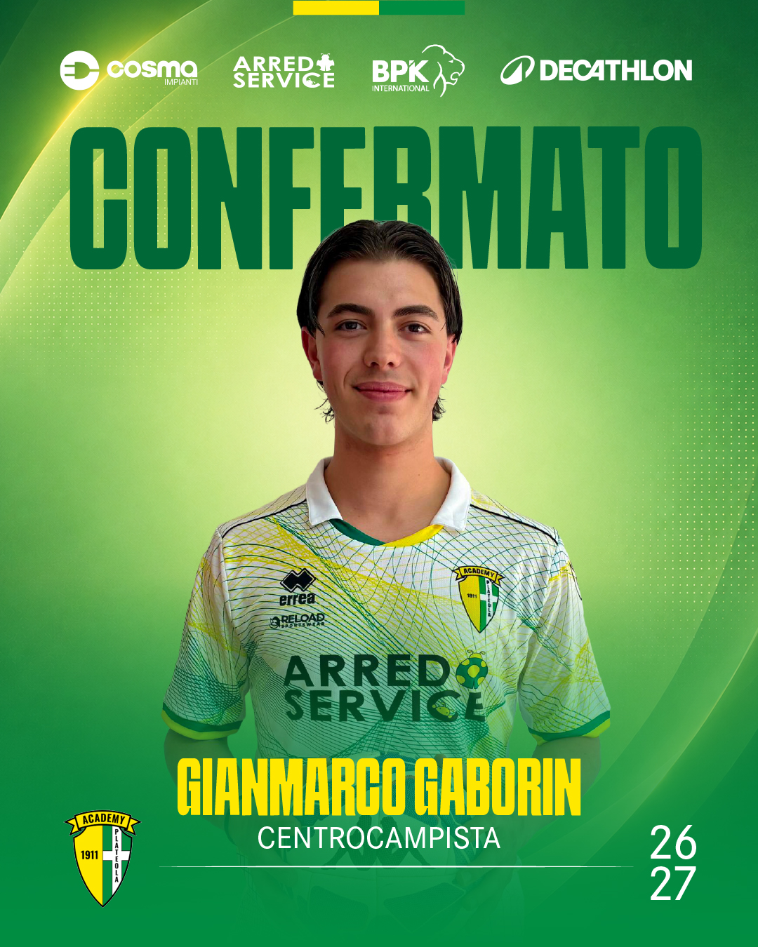 CONFERMATO GIANMARCO GABORIN