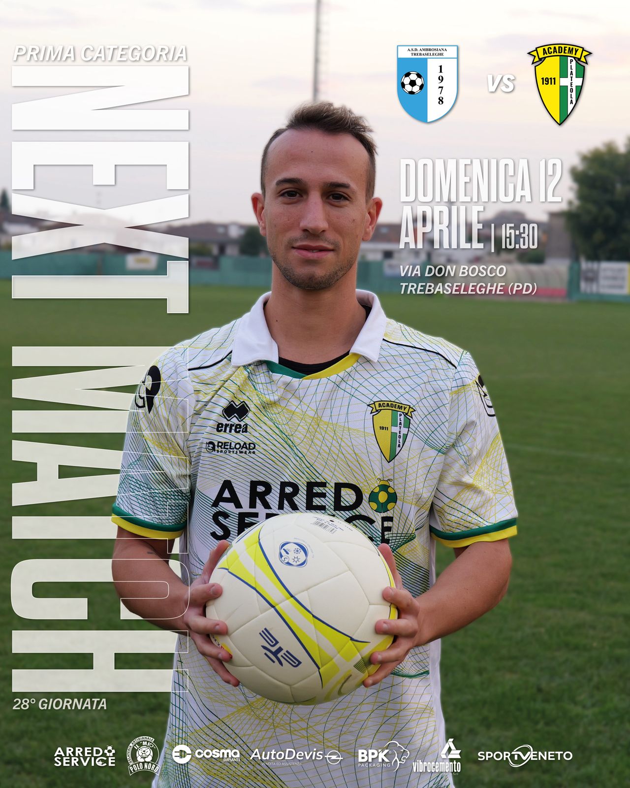 Prima Categoria – 28ª Giornata: Ambrosiana Trebaseleghe - Academy Plateola 1911