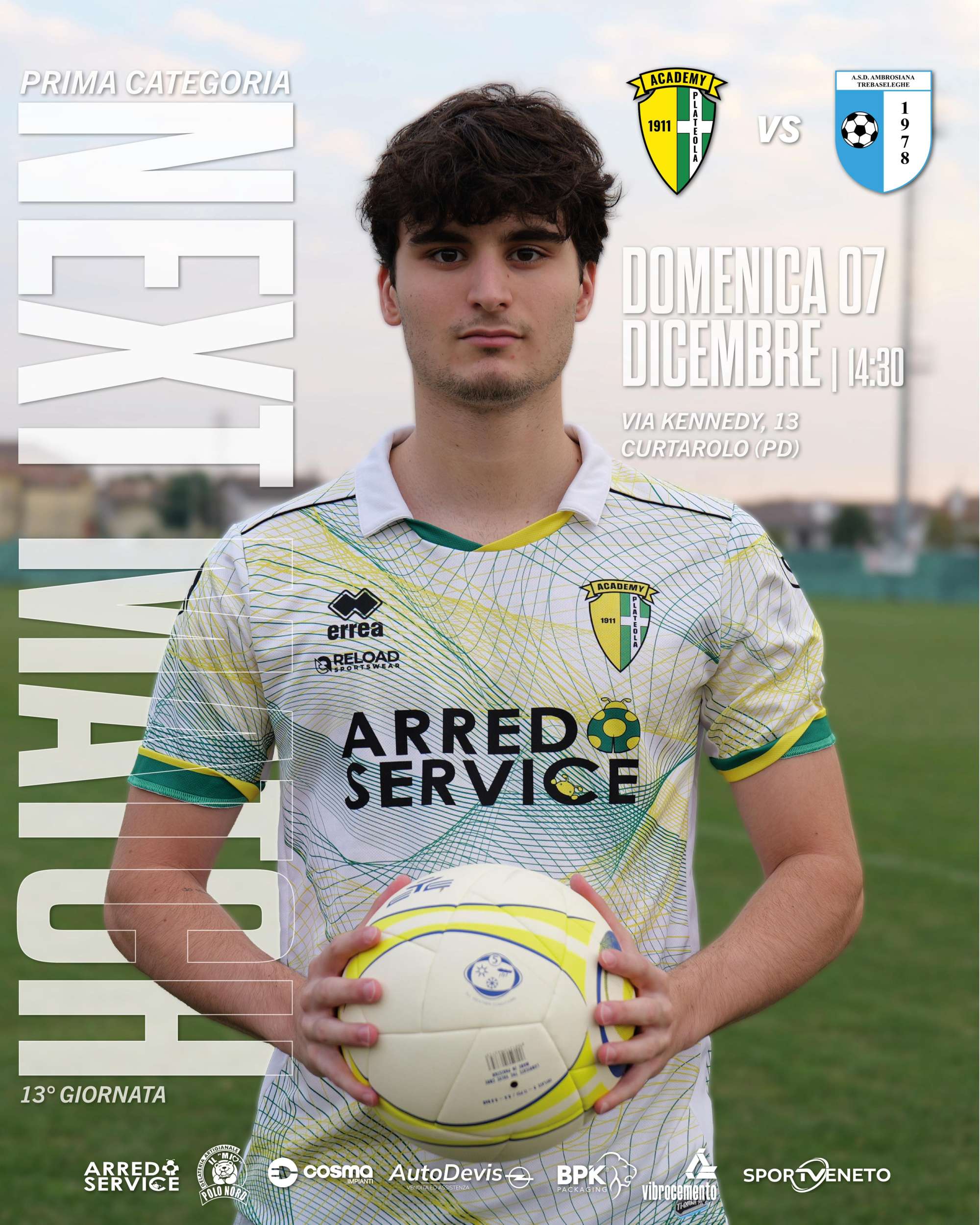 Prima Categoria – 13ª Giornata: Academy Plateola 1911 - Ambrosiana Trebaseleghe