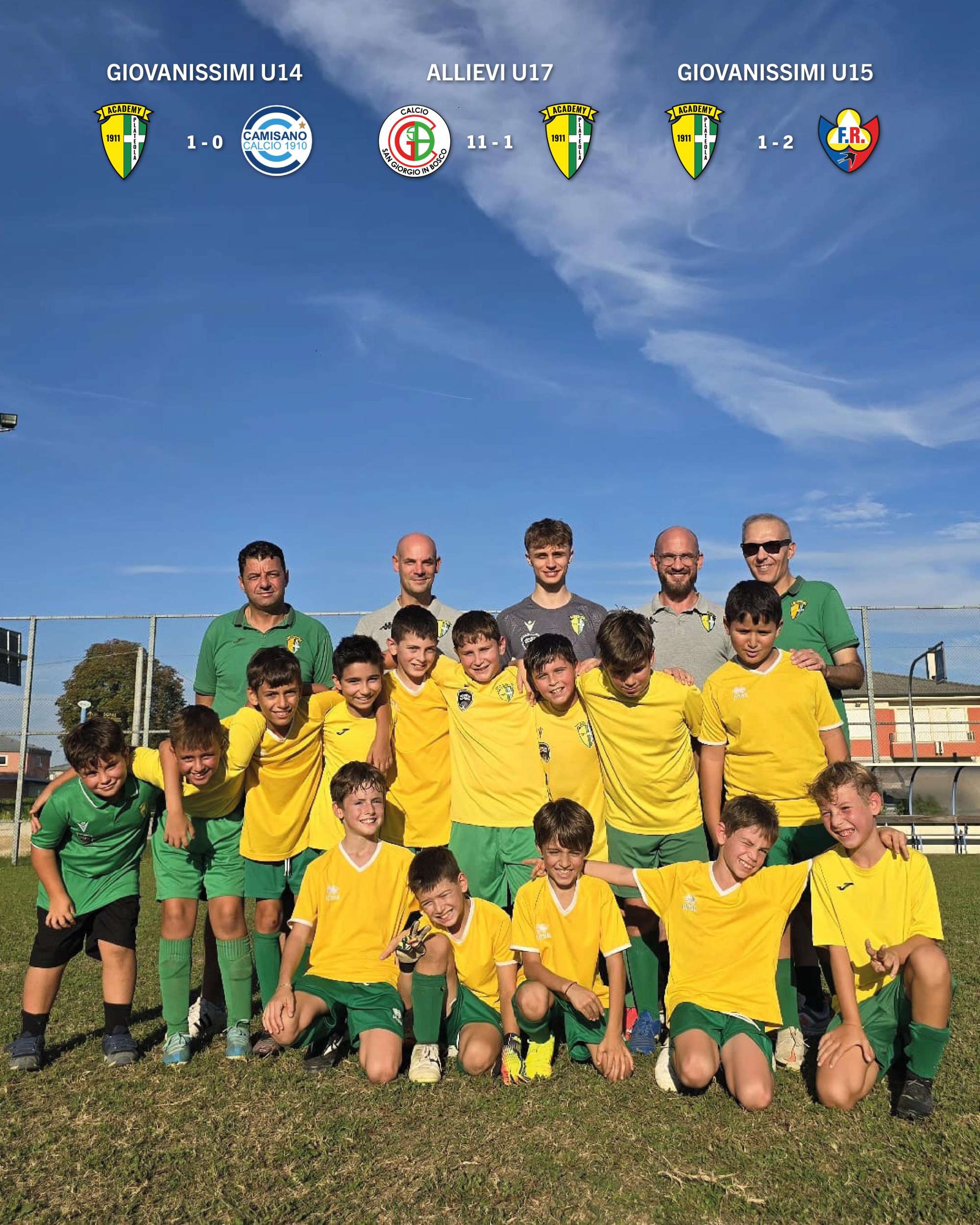 Altalena di risultati per il Settore Giovanile e Scolastico del Plateola