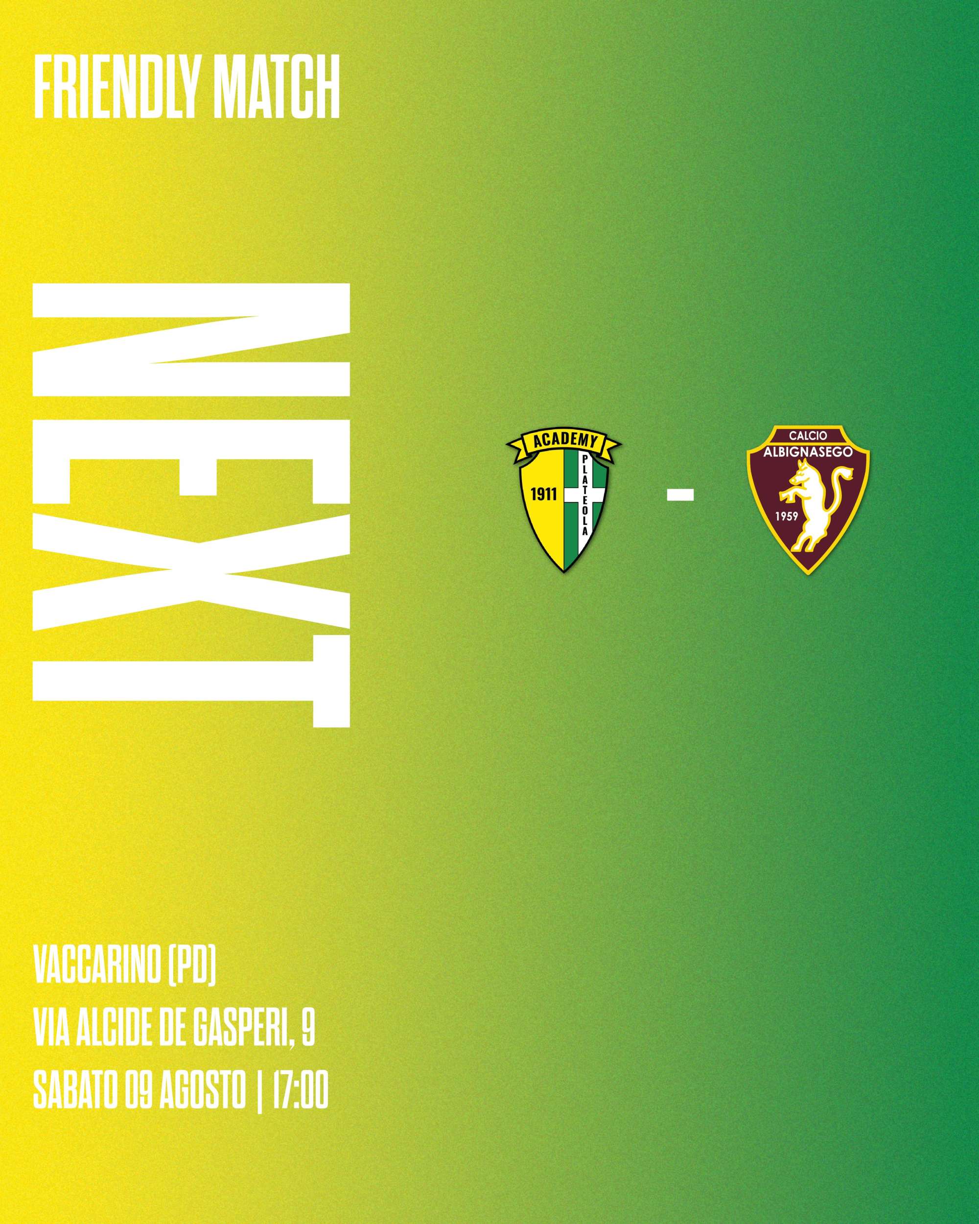 Prima amichevole: Plateola vs Albignasego