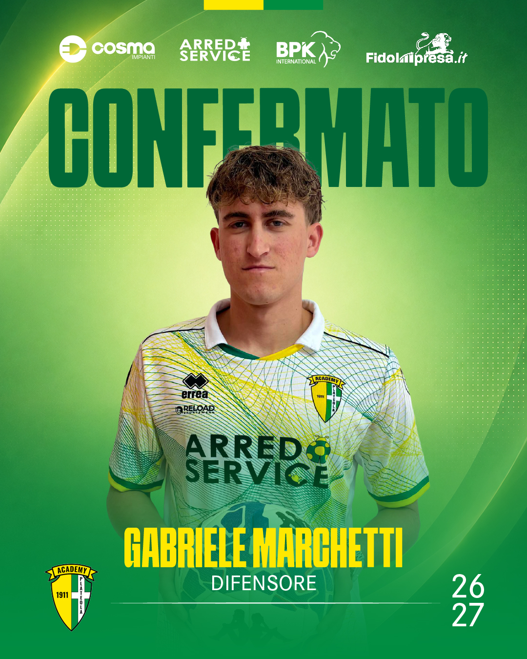 CONFERMATO GABRIELE MARCHETTI