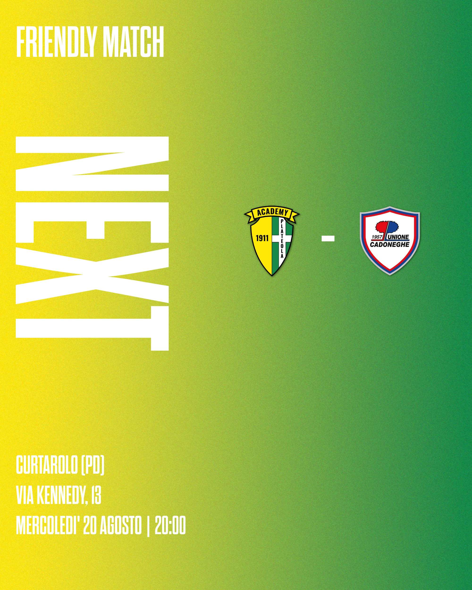 Seconda amichevole: Plateola vs Cadoneghe