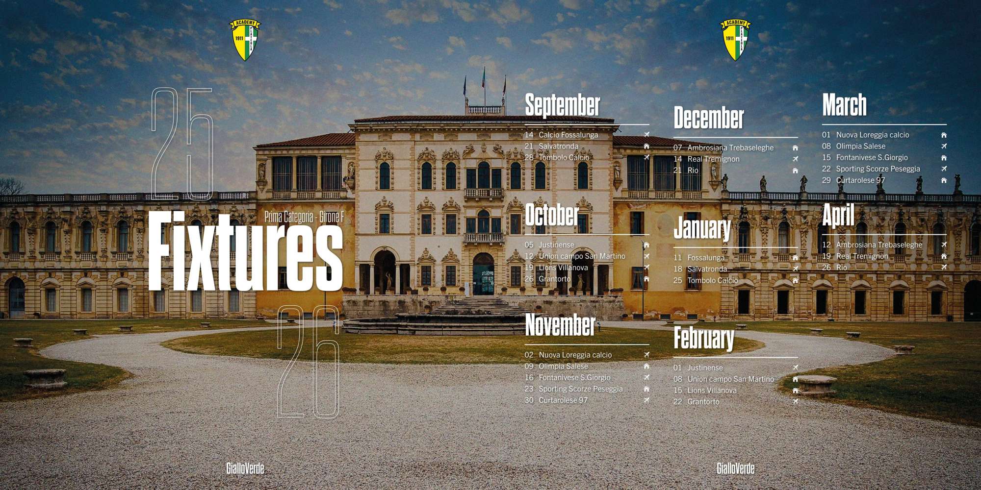 Ufficiale: calendari stagione 2025/26